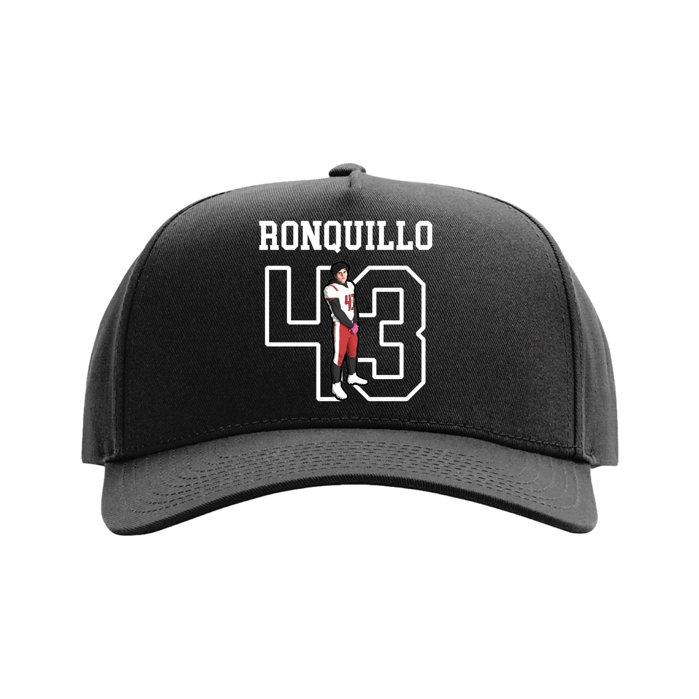 Full Fabric Five-Panel Champ Cap — Shirsey in Black