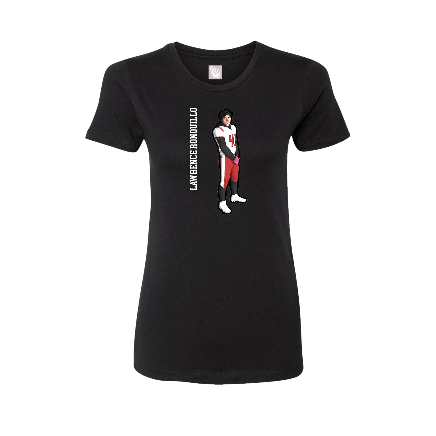 Fitted Women's Tee — Name Vertical in Black