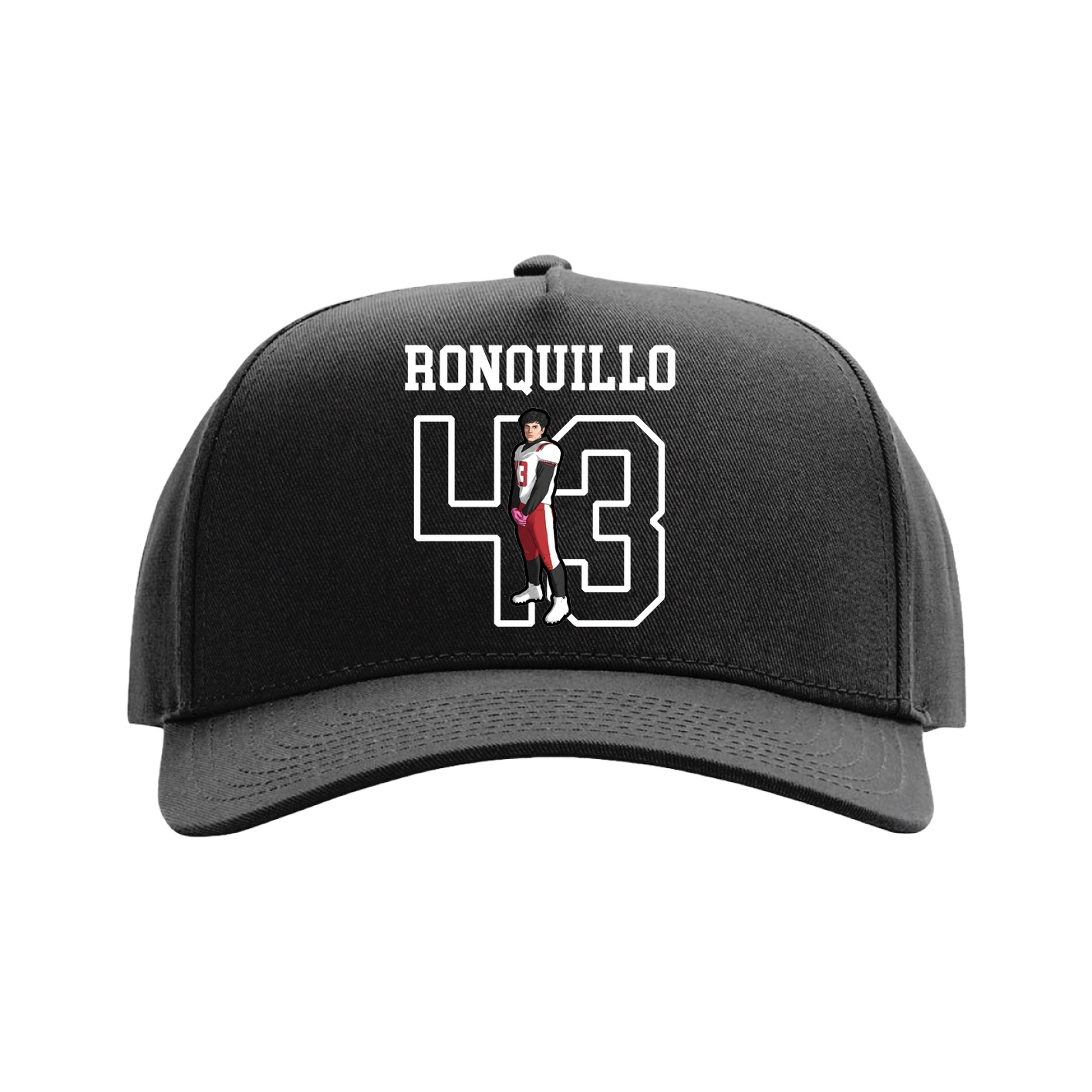 Full Fabric Five-Panel Champ Cap — Shirsey in Black