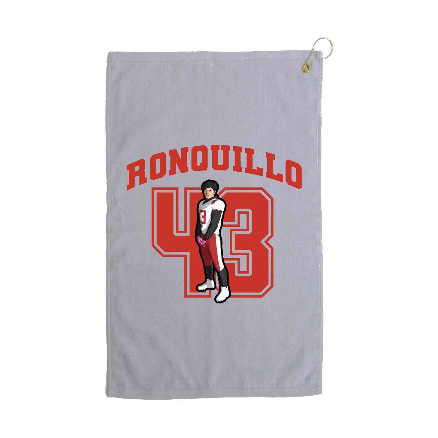 Golf Towel — Number in Grey