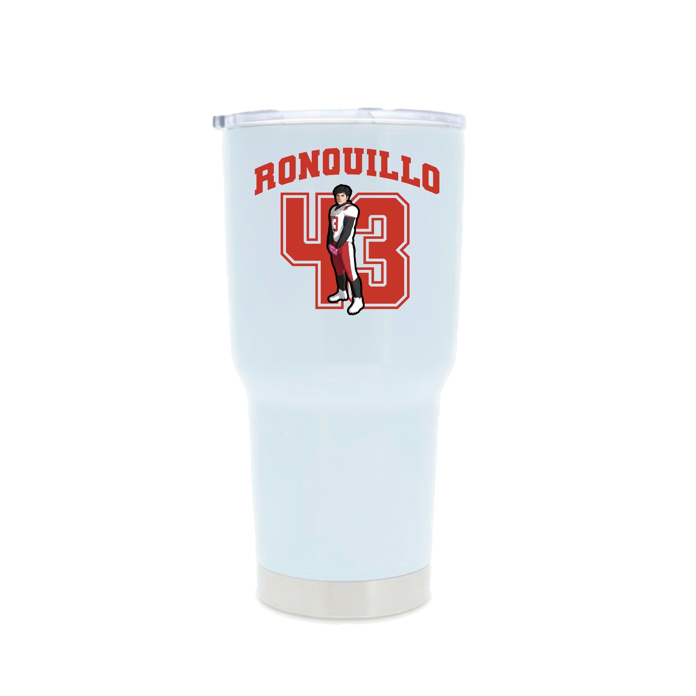 30oz Stainless Steel Tumbler — Number in White