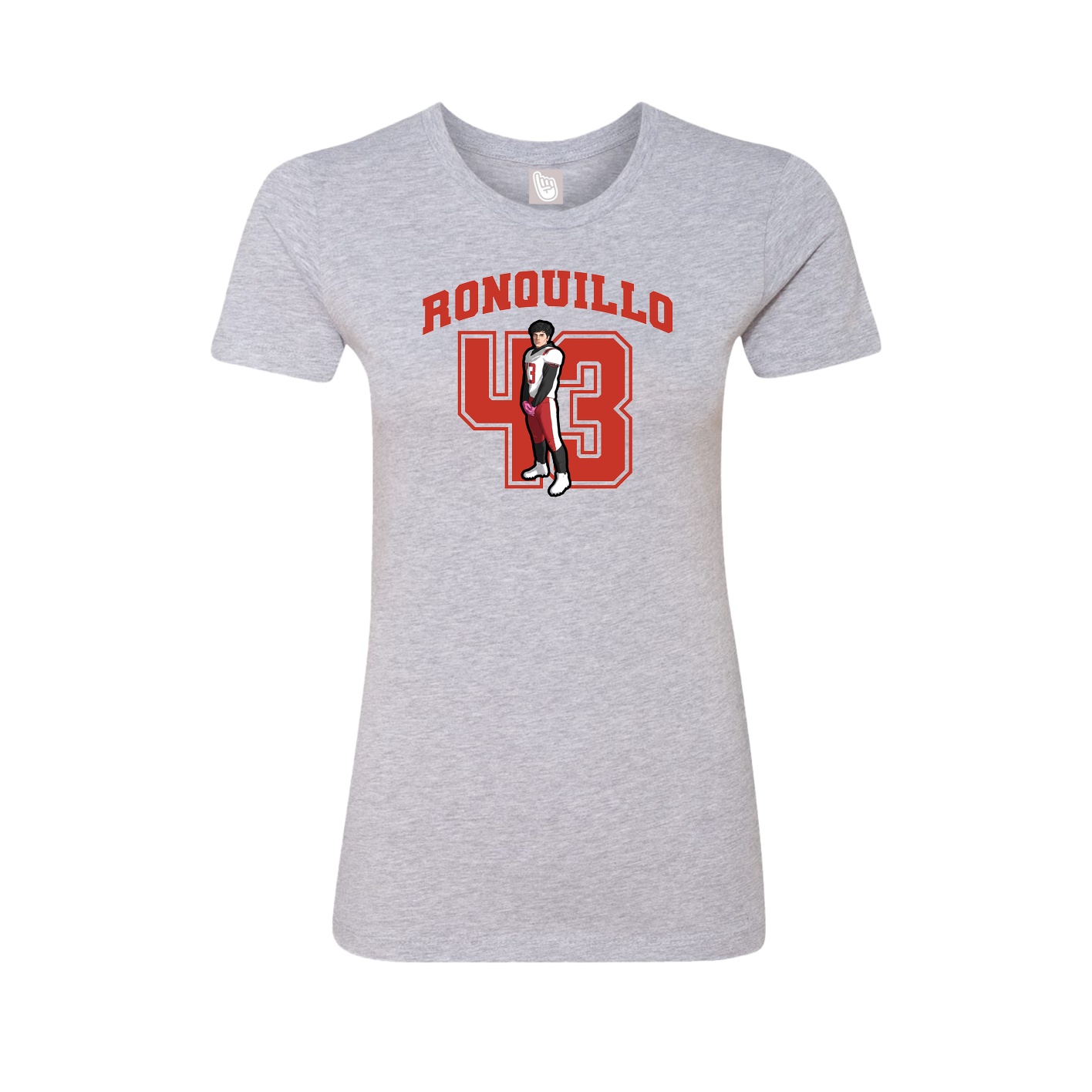 Fitted Women's Tee — Number in Grey