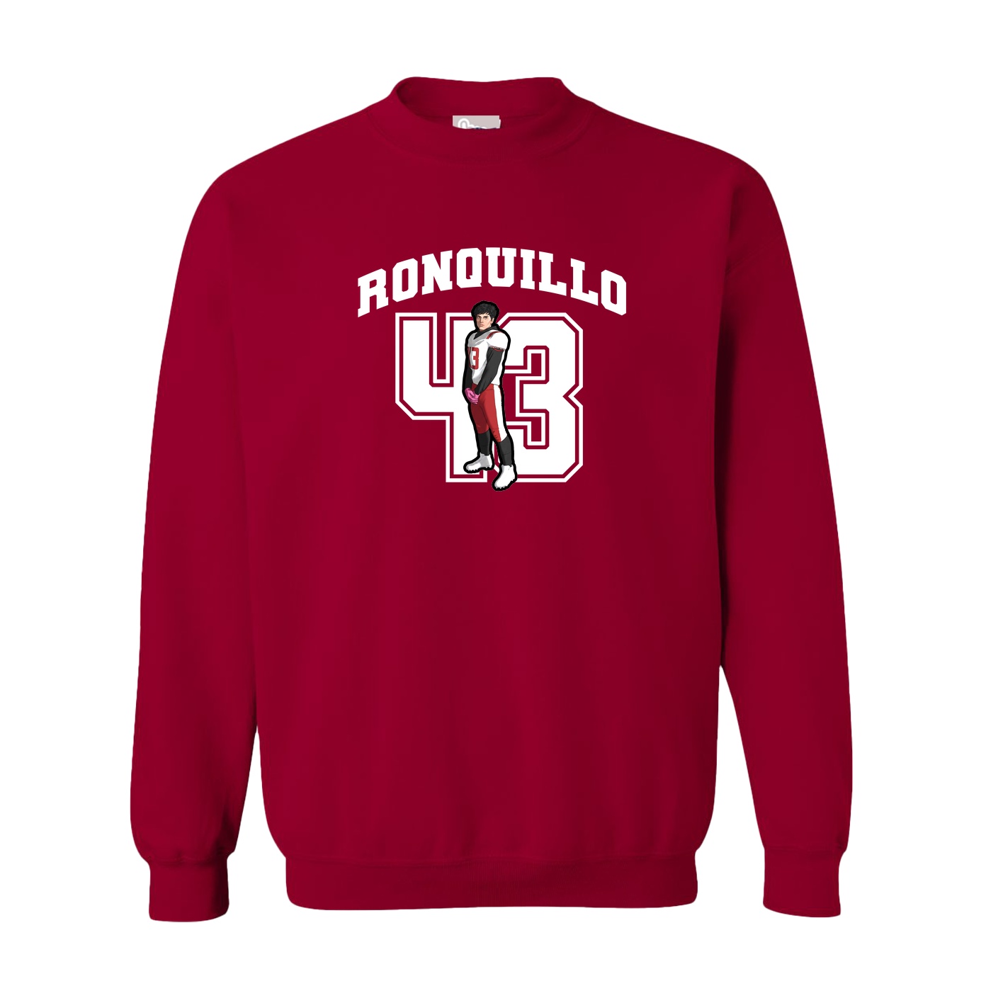Fleece Crew — Number in Cardinal