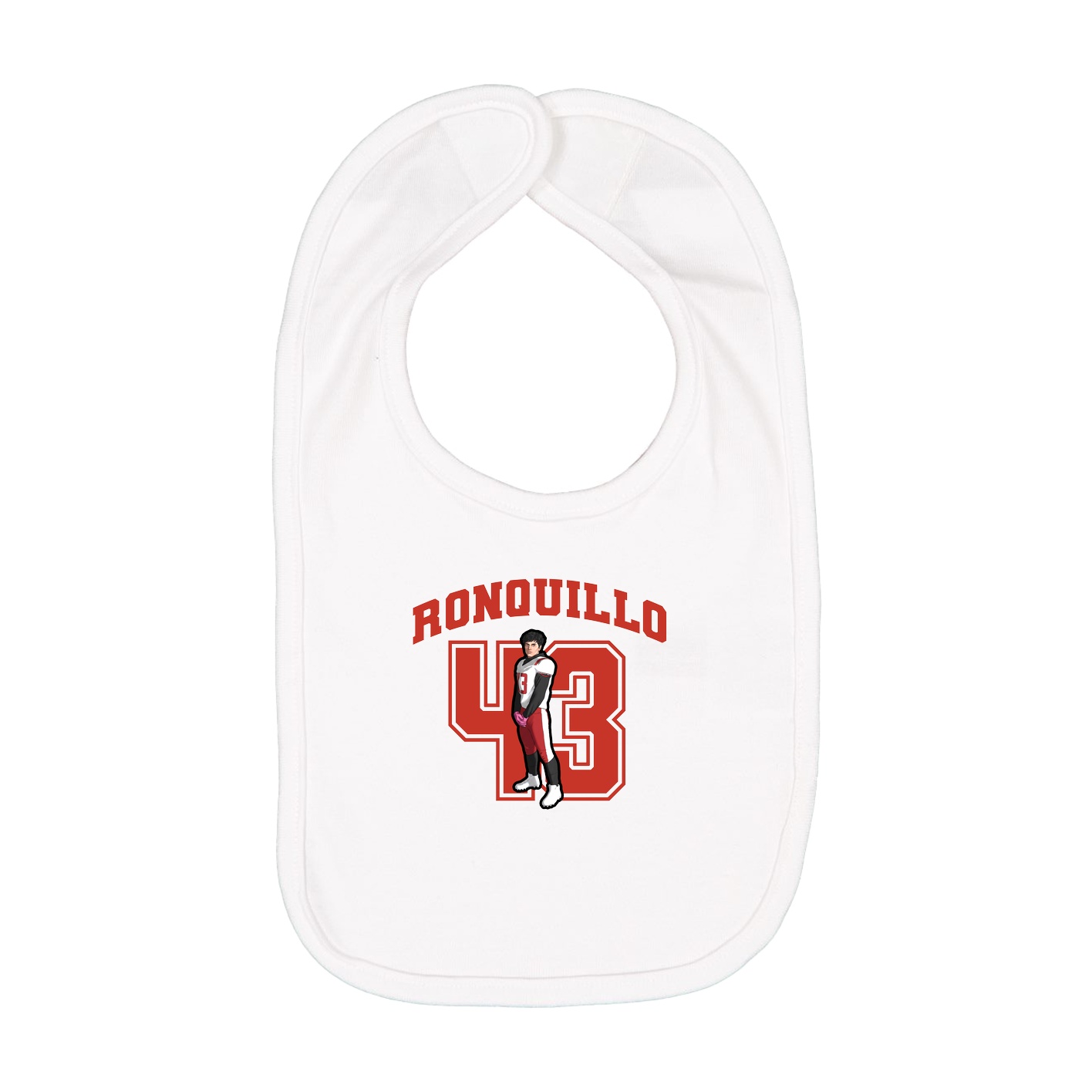 Infant Bib — Number in White