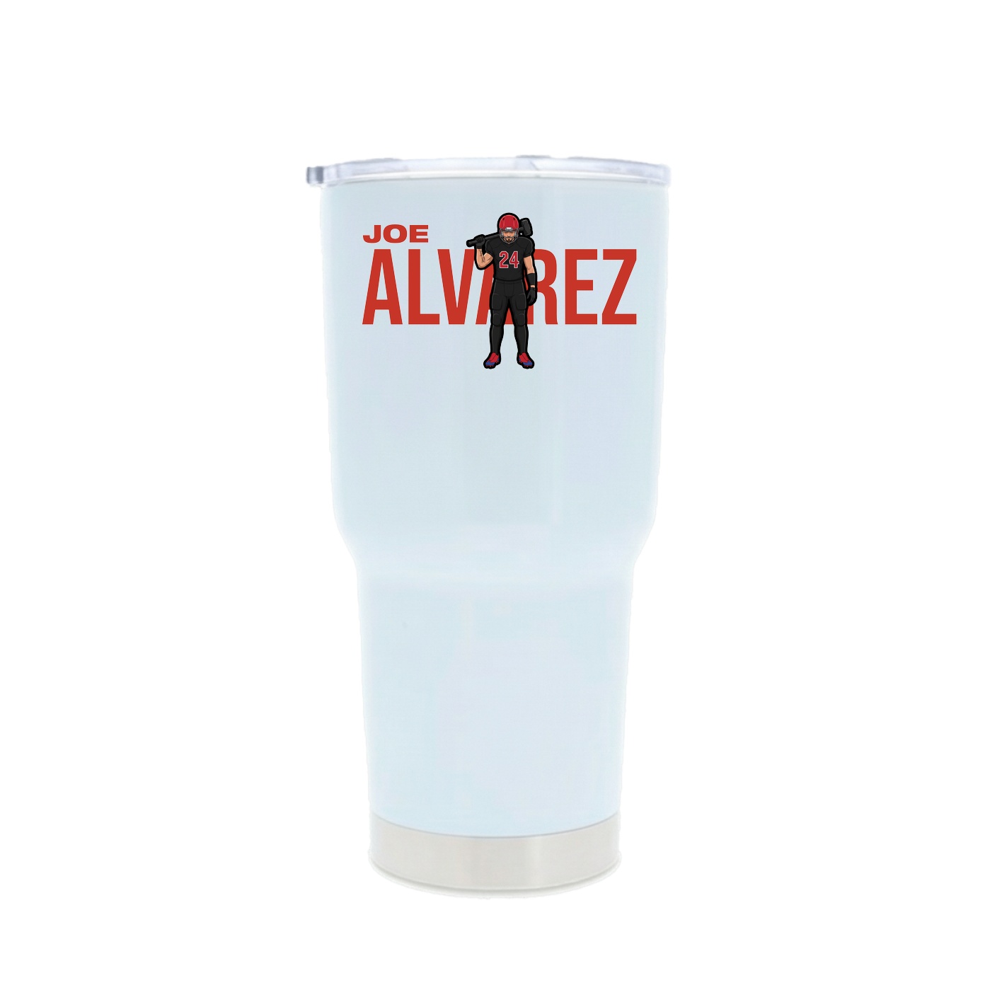 30oz Stainless Steel Tumbler — Player Name in White