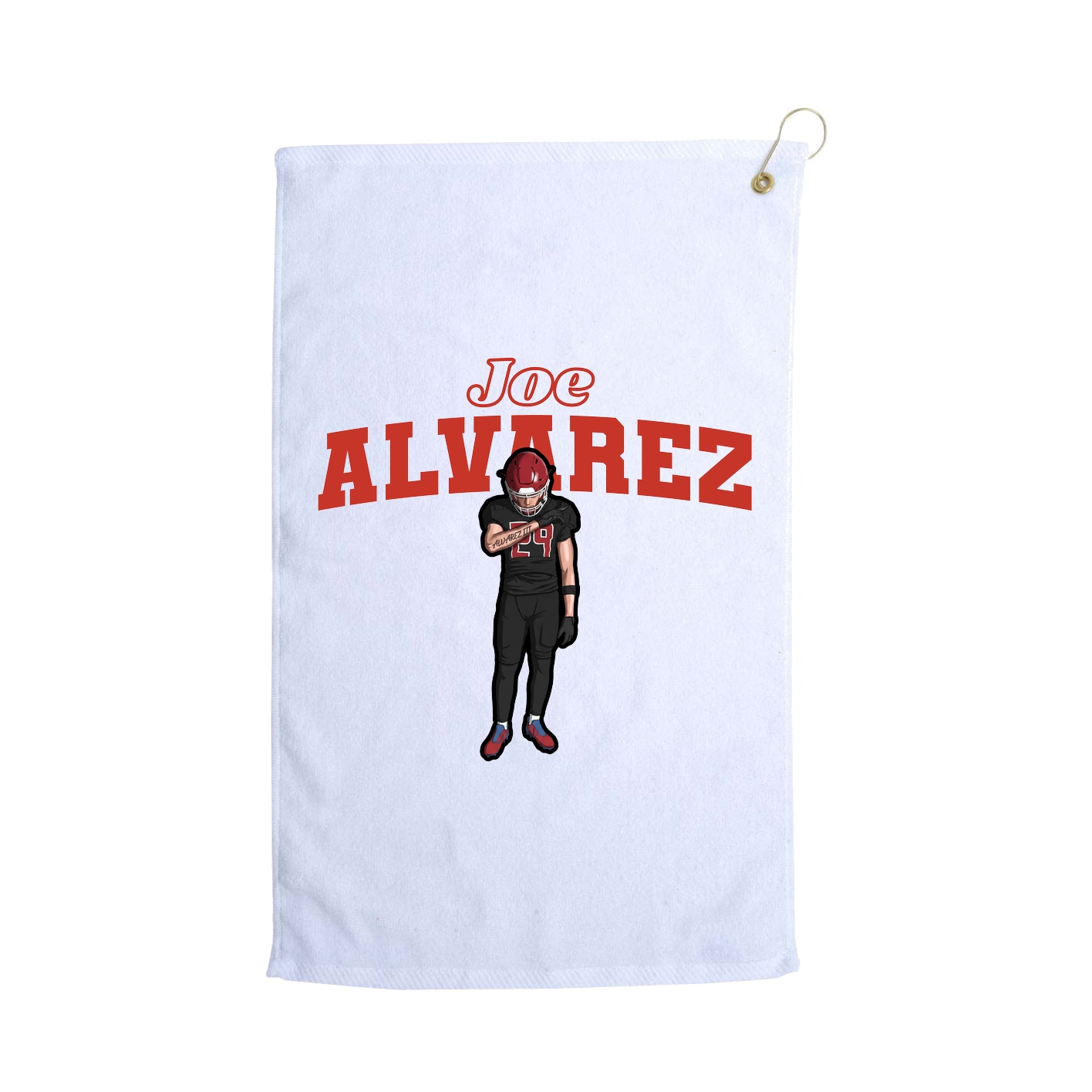 Golf Towel — Name Arch in White