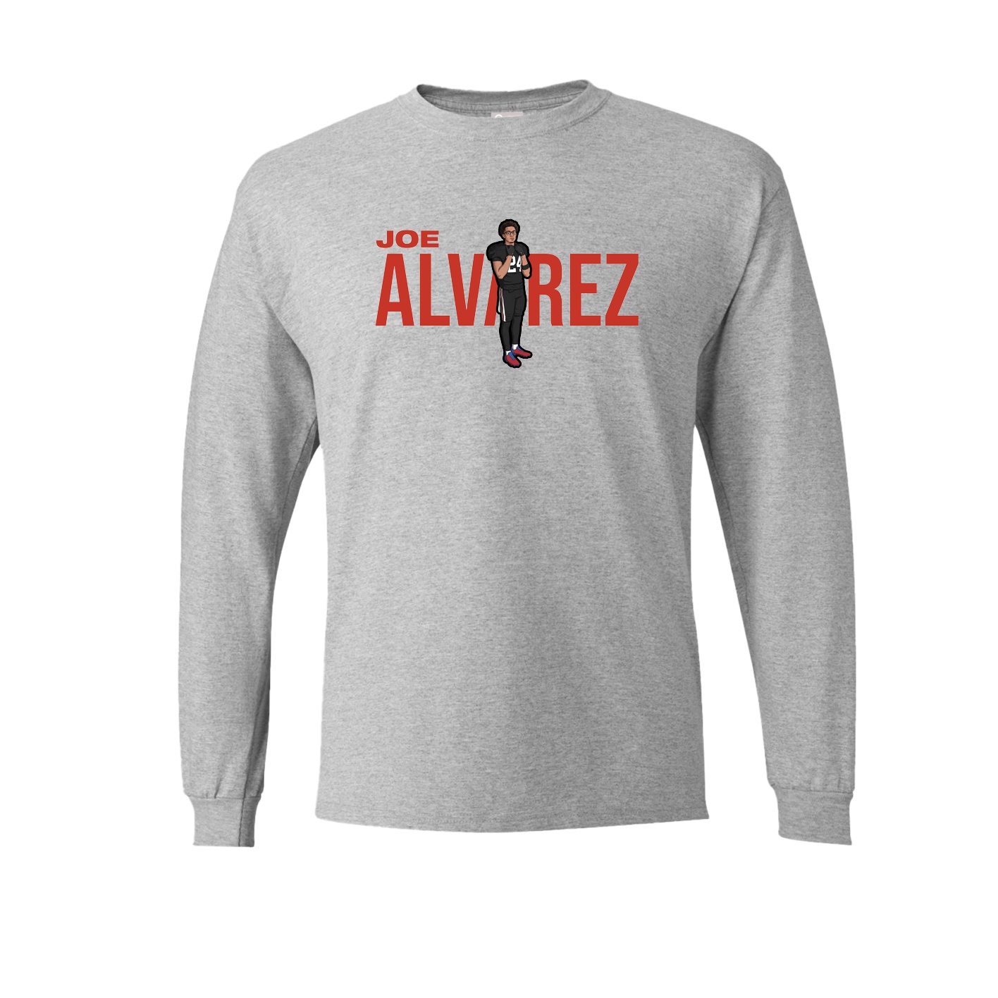 Long Sleeve Tee — Player Name in Grey