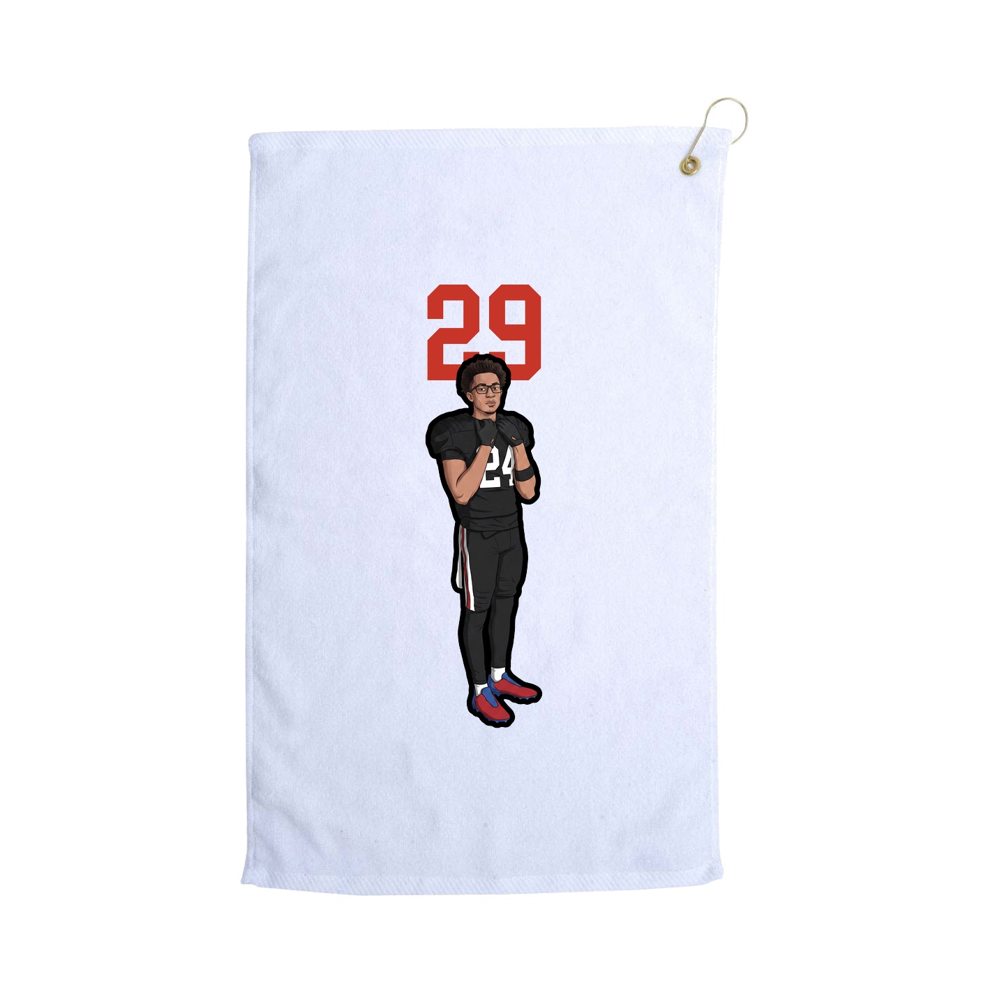 Golf Towel — Number Top in White