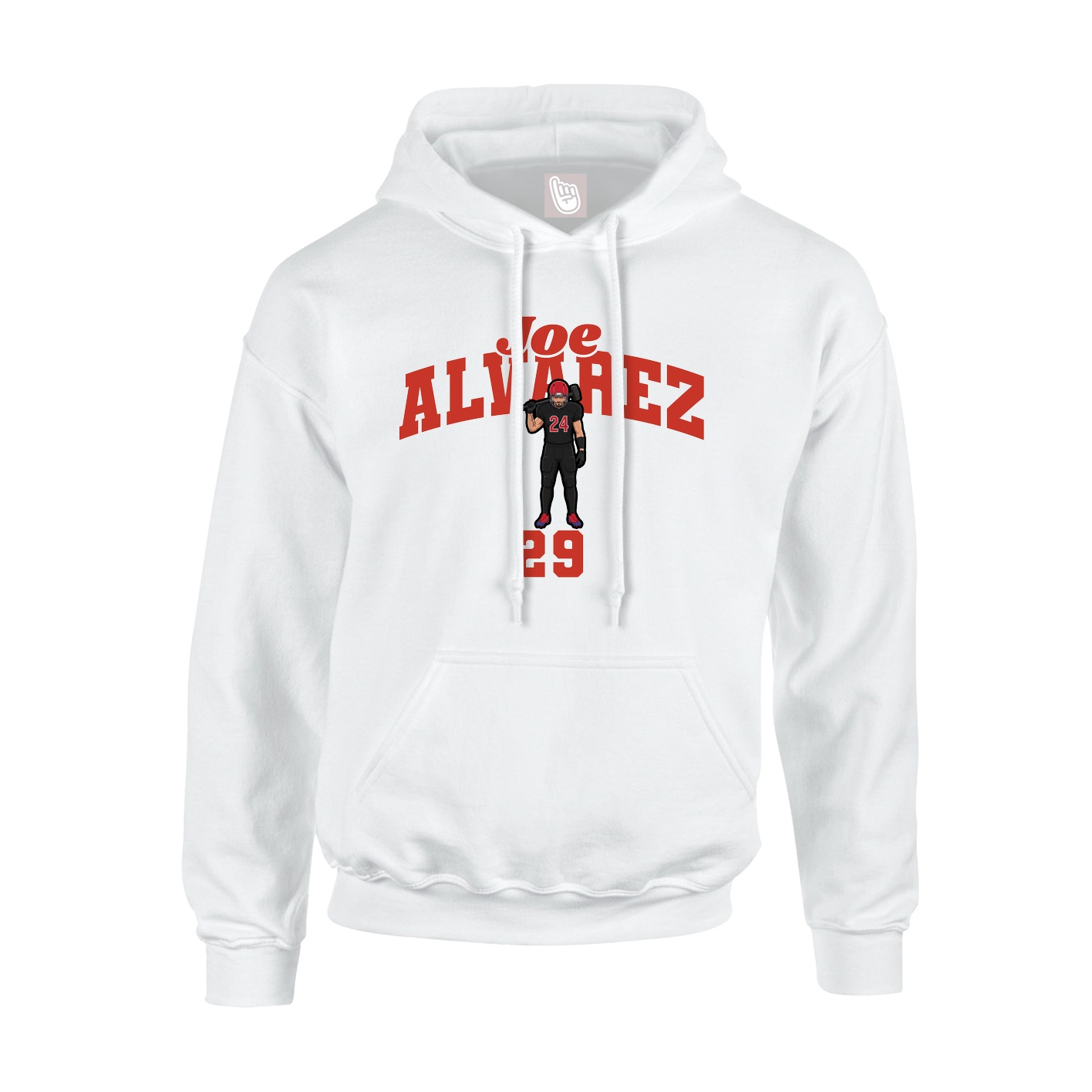 Youth Hoodie — Signature Arch in White