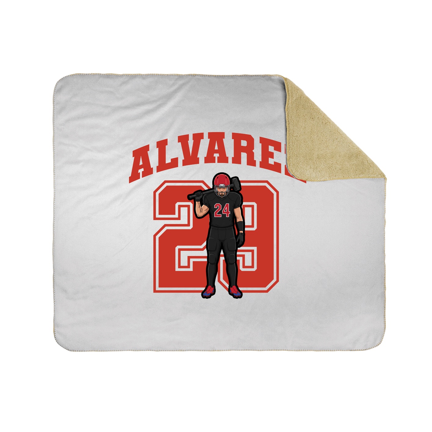 Throw Blanket — Number in White