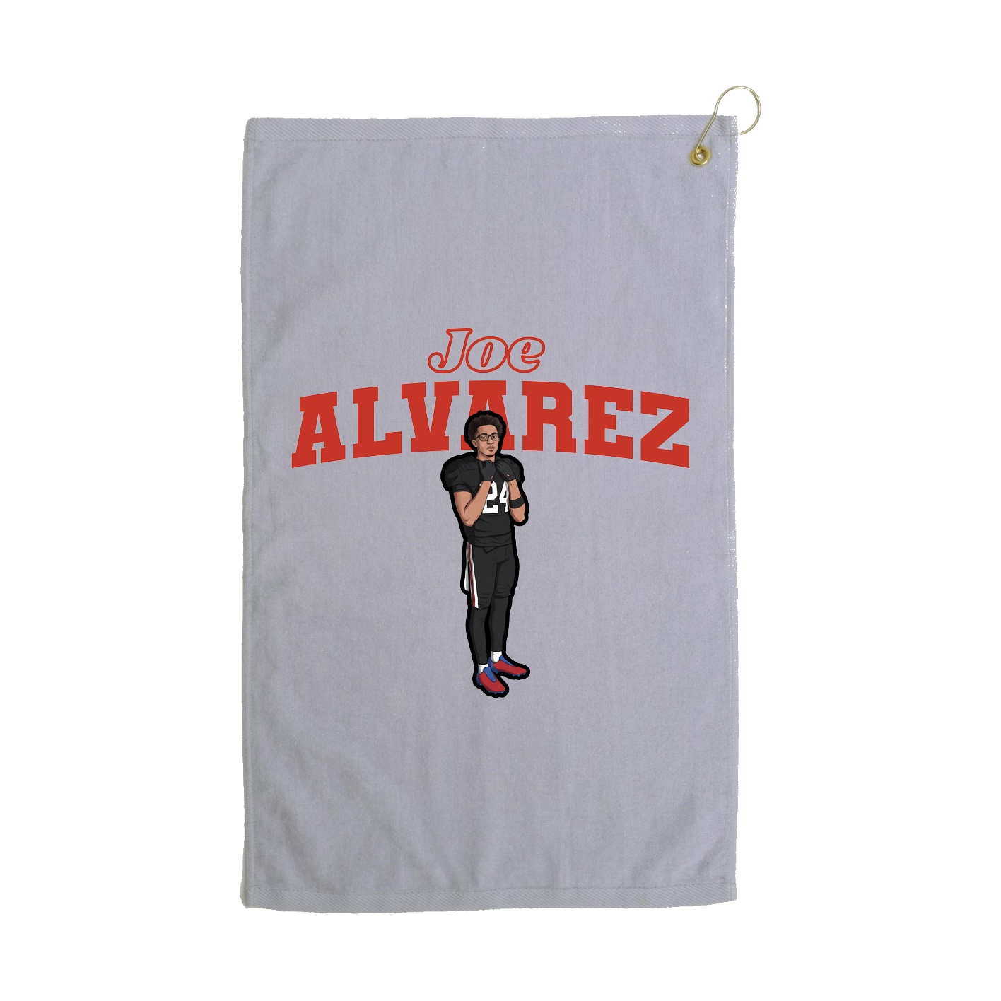 Golf Towel — Name Arch in Grey