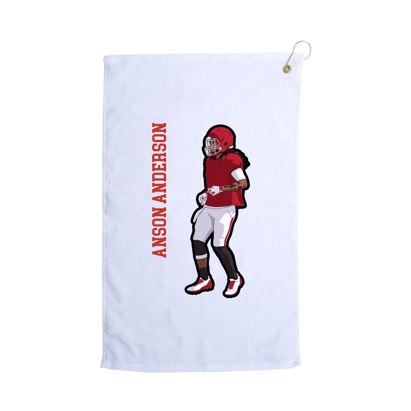 Golf Towel — Name Vertical in White