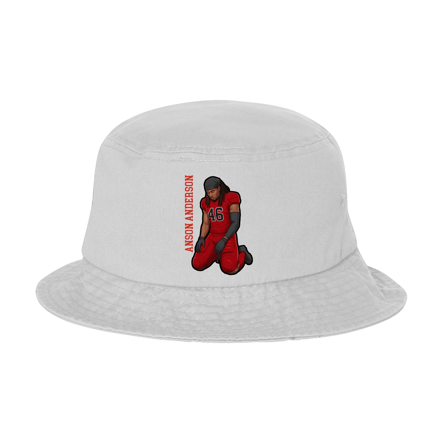 Bucket Cap — Name Vertical in White