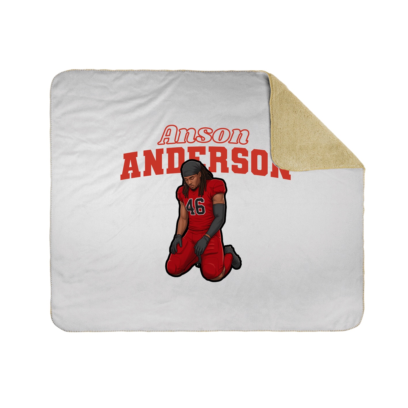 Throw Blanket — Name Arch in White