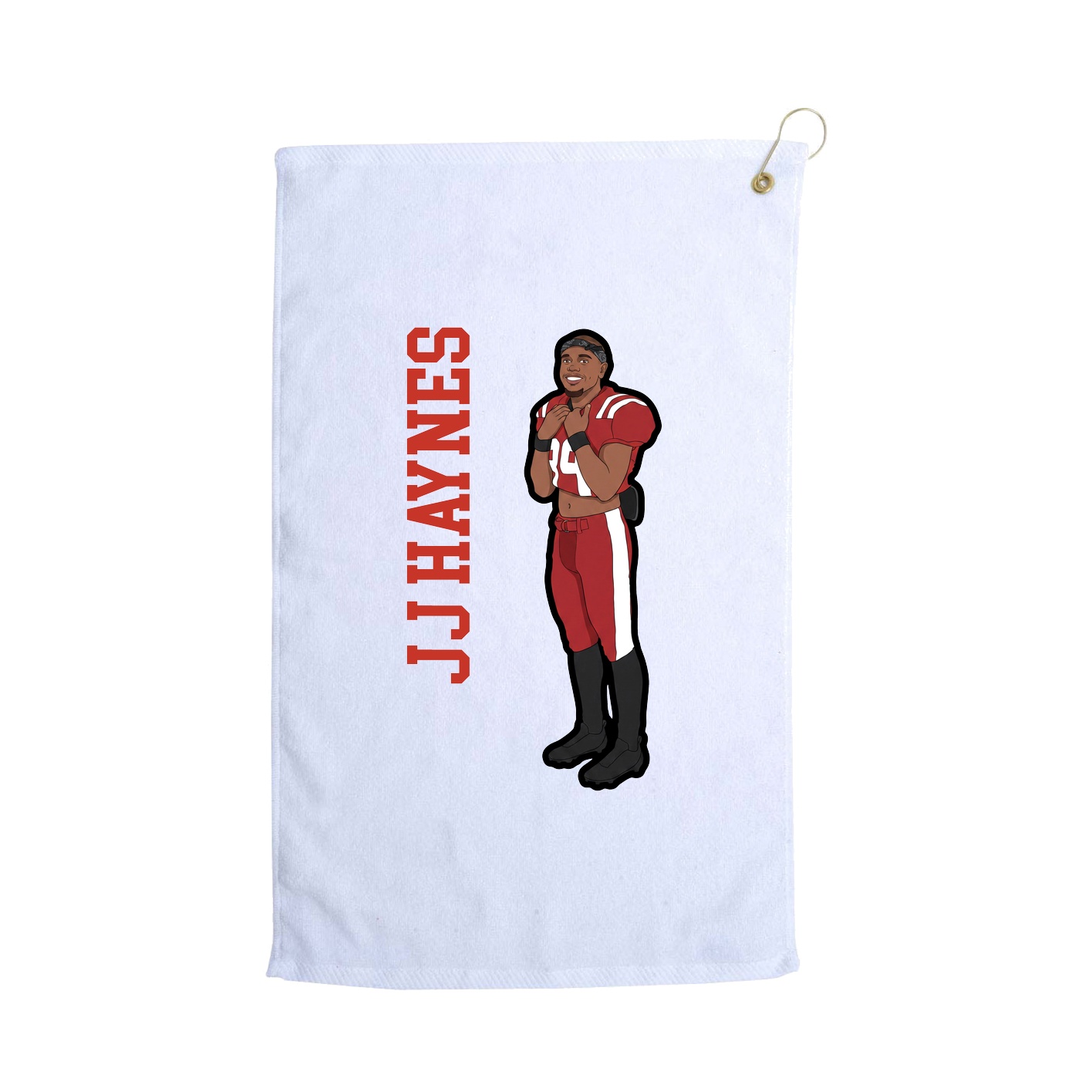 Golf Towel — Name Vertical in White