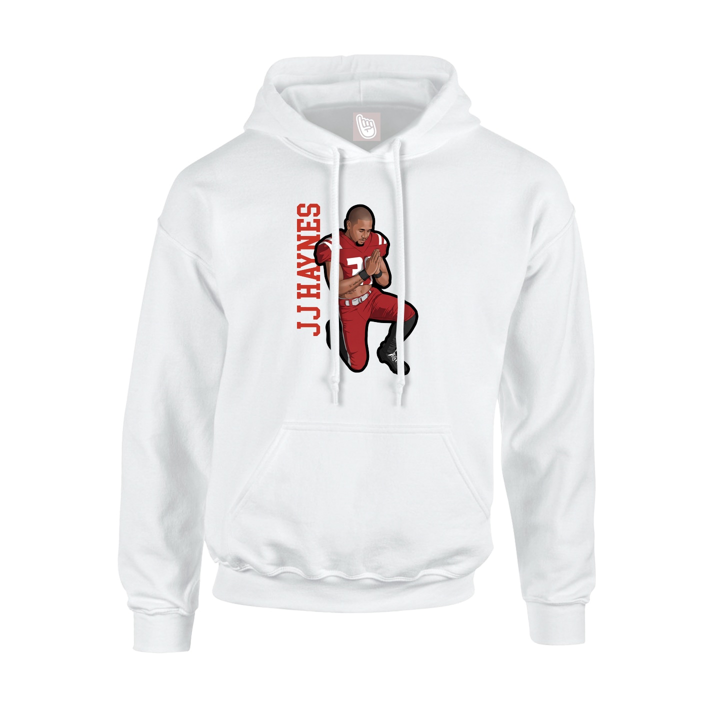 Youth Hoodie — Name Vertical in White