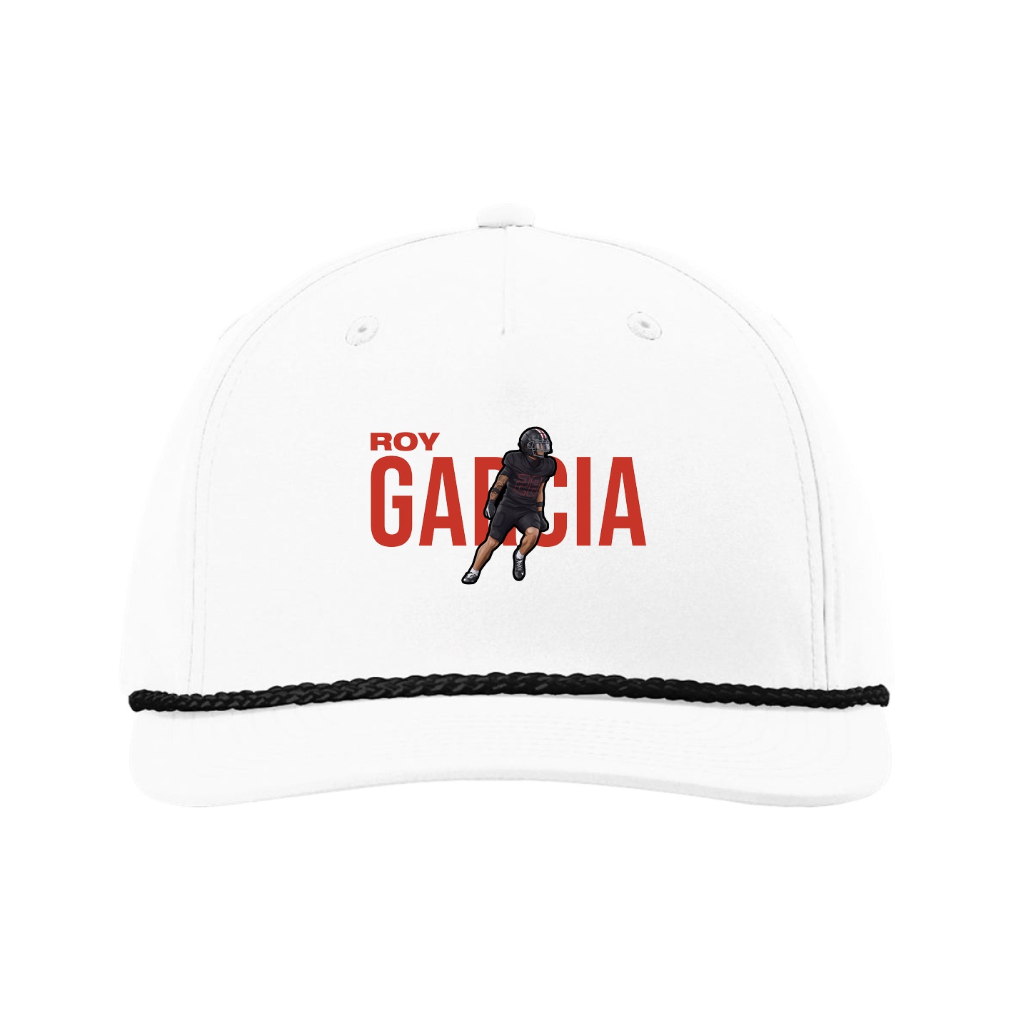 Five-Panel Classic Rope Cap — Player Name in White