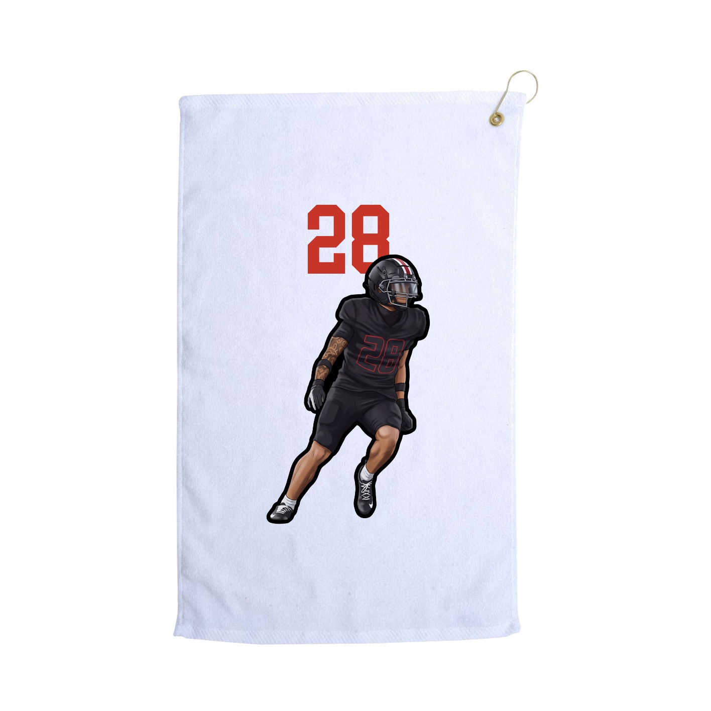 Golf Towel — Number Top in White
