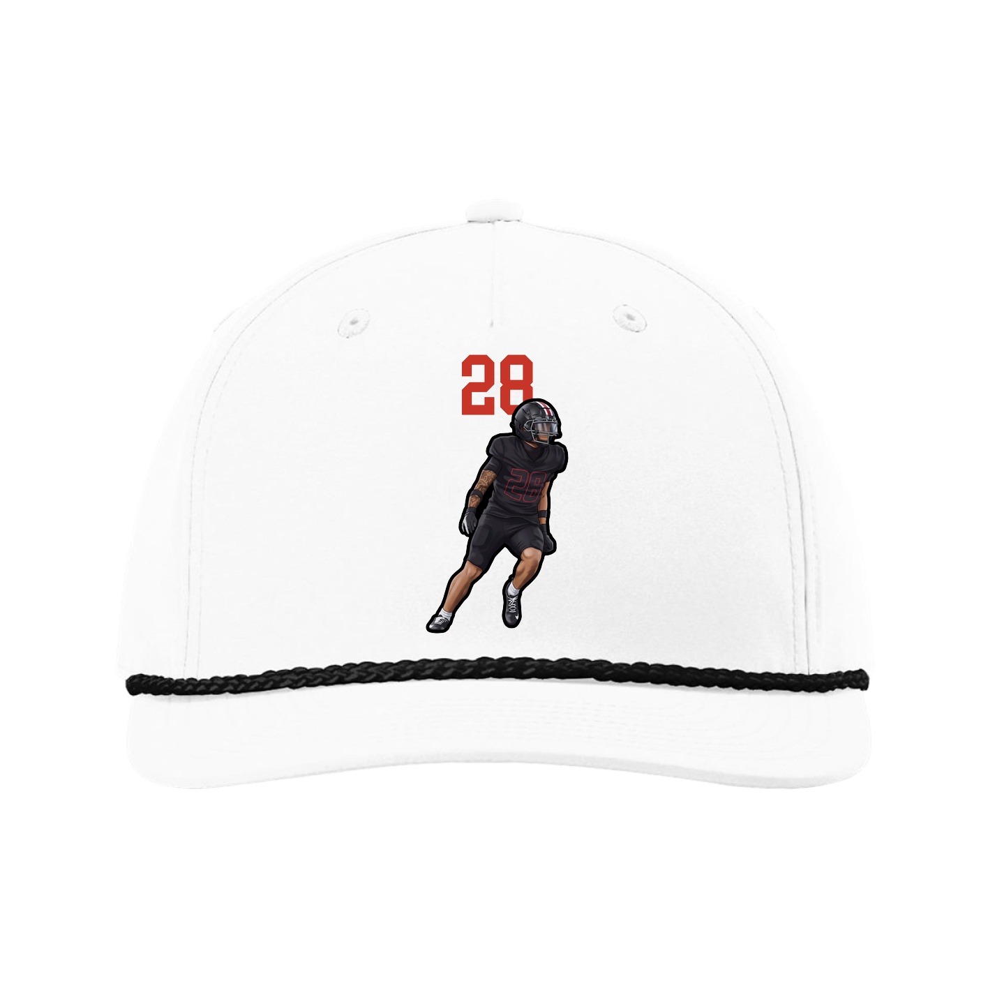 Five-Panel Classic Rope Cap — Number Top in White
