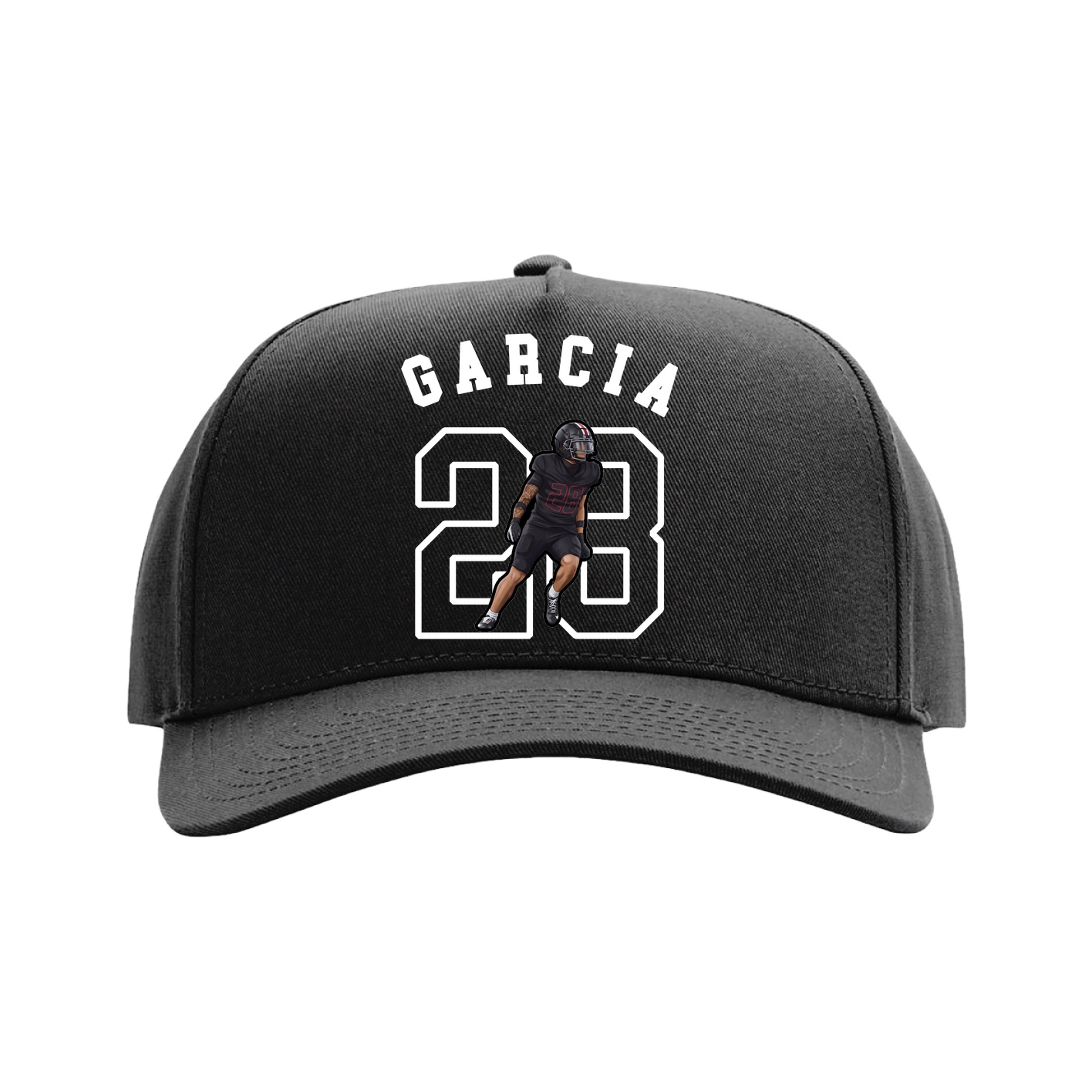 Full Fabric Five-Panel Champ Cap — Shirsey Arch in Black