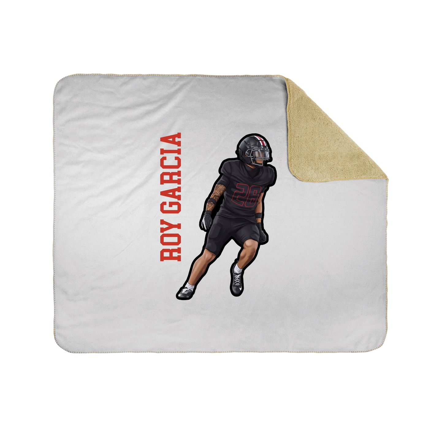 Throw Blanket — Name Vertical in White