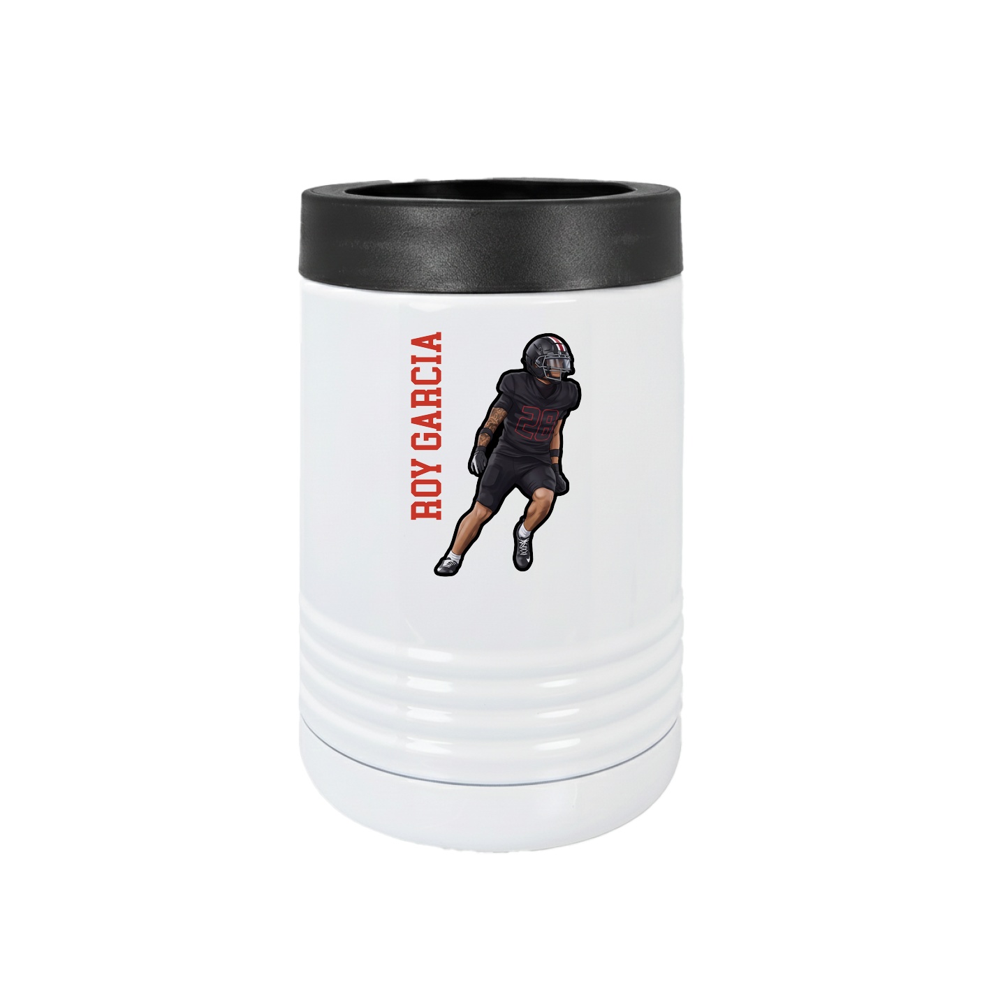 Beverage Holder — Name Vertical in White
