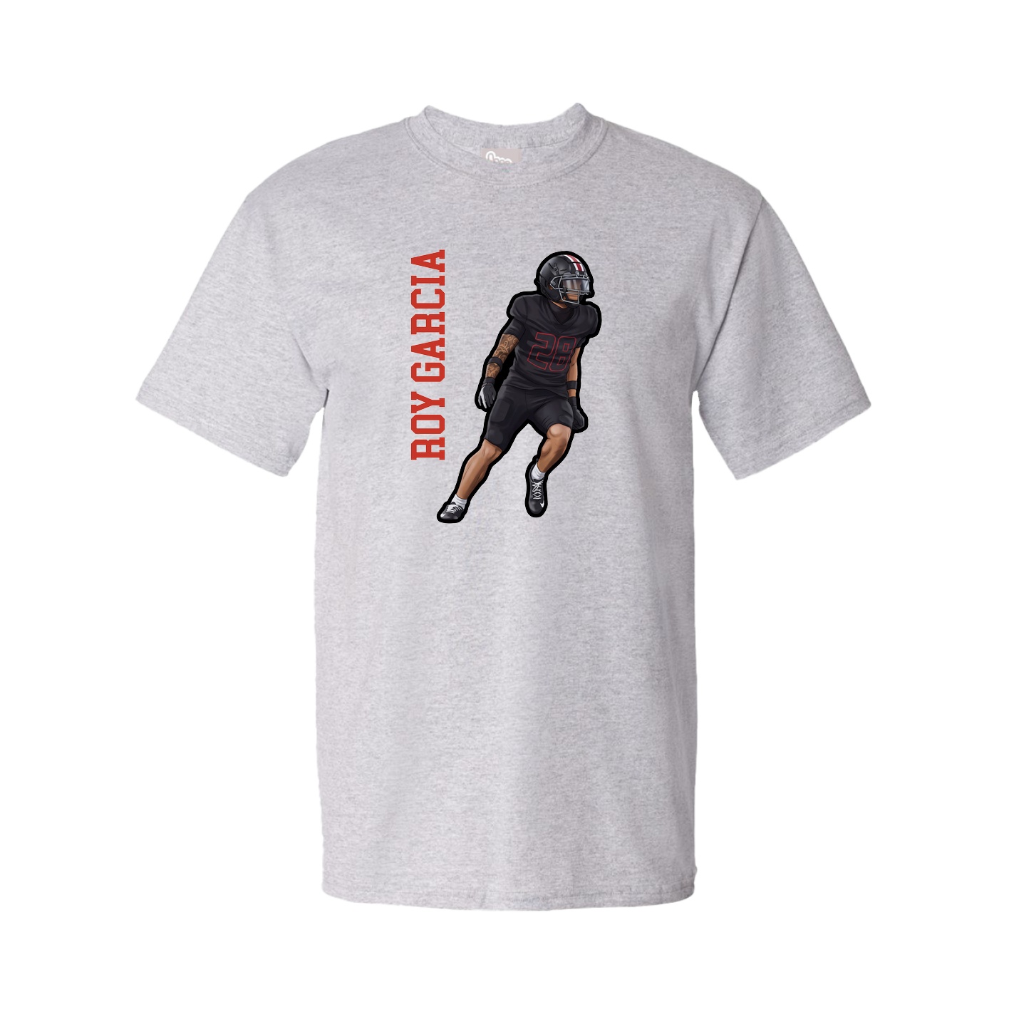 Tee — Name Vertical in Grey
