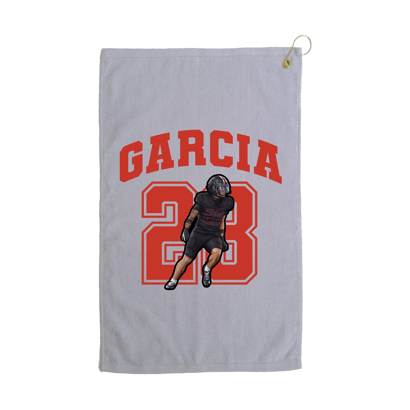 Golf Towel — Number in Grey