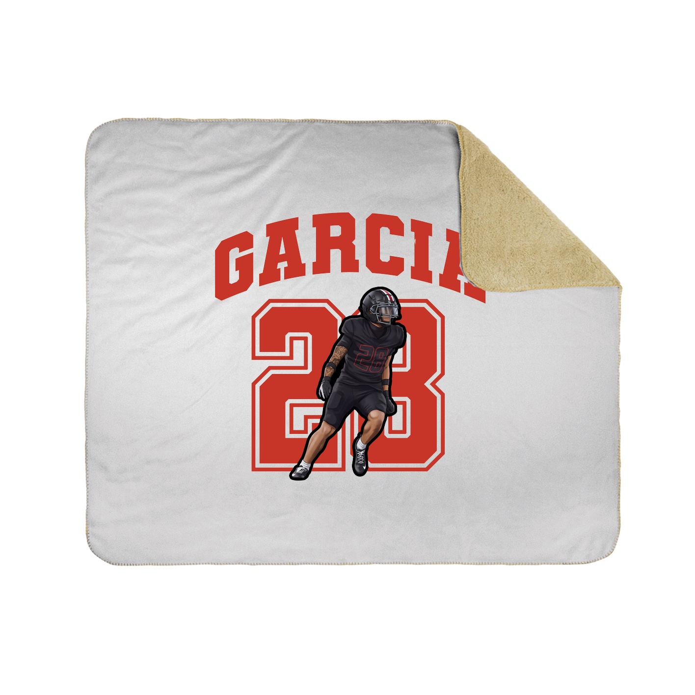 Throw Blanket — Number in White