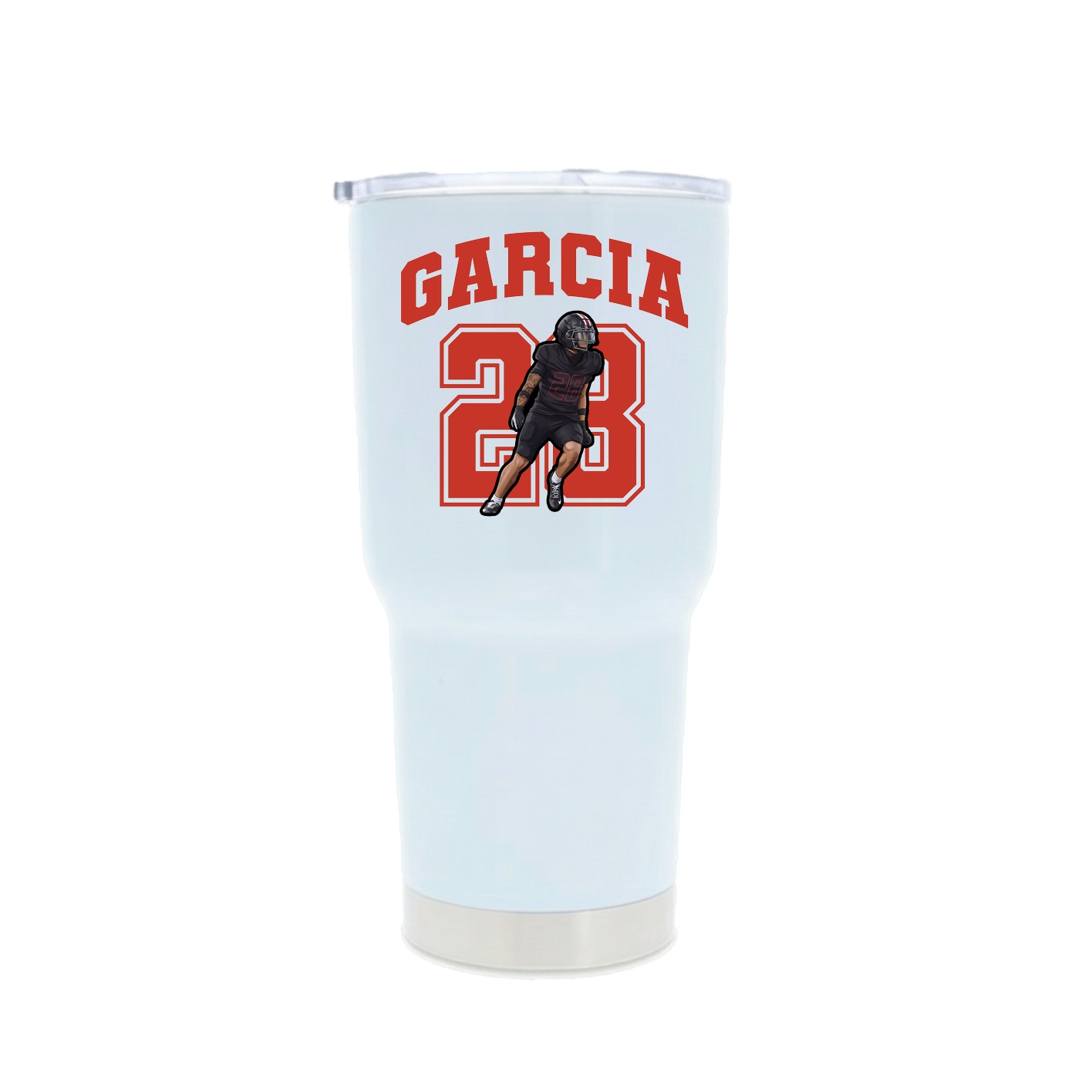 30oz Stainless Steel Tumbler — Number in White