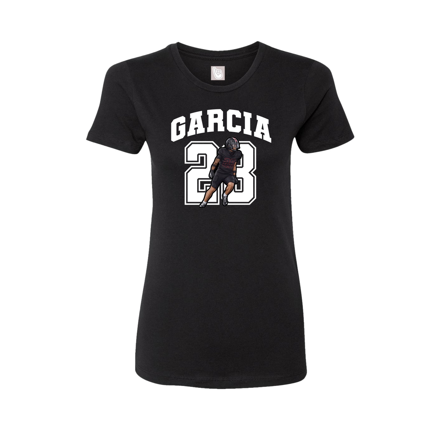 Fitted Women's Tee — Number in Black