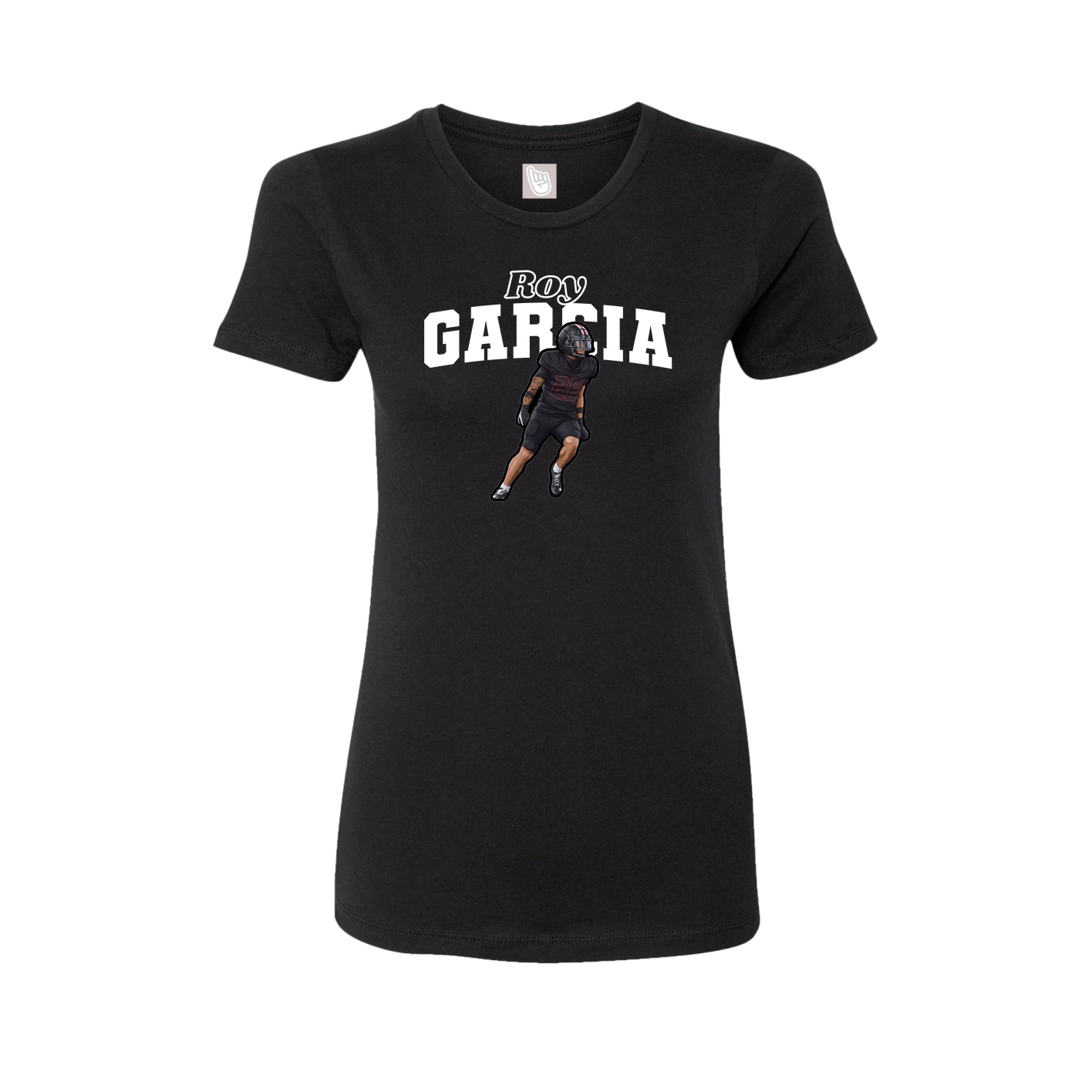 Fitted Women's Tee — Name Arch in Black