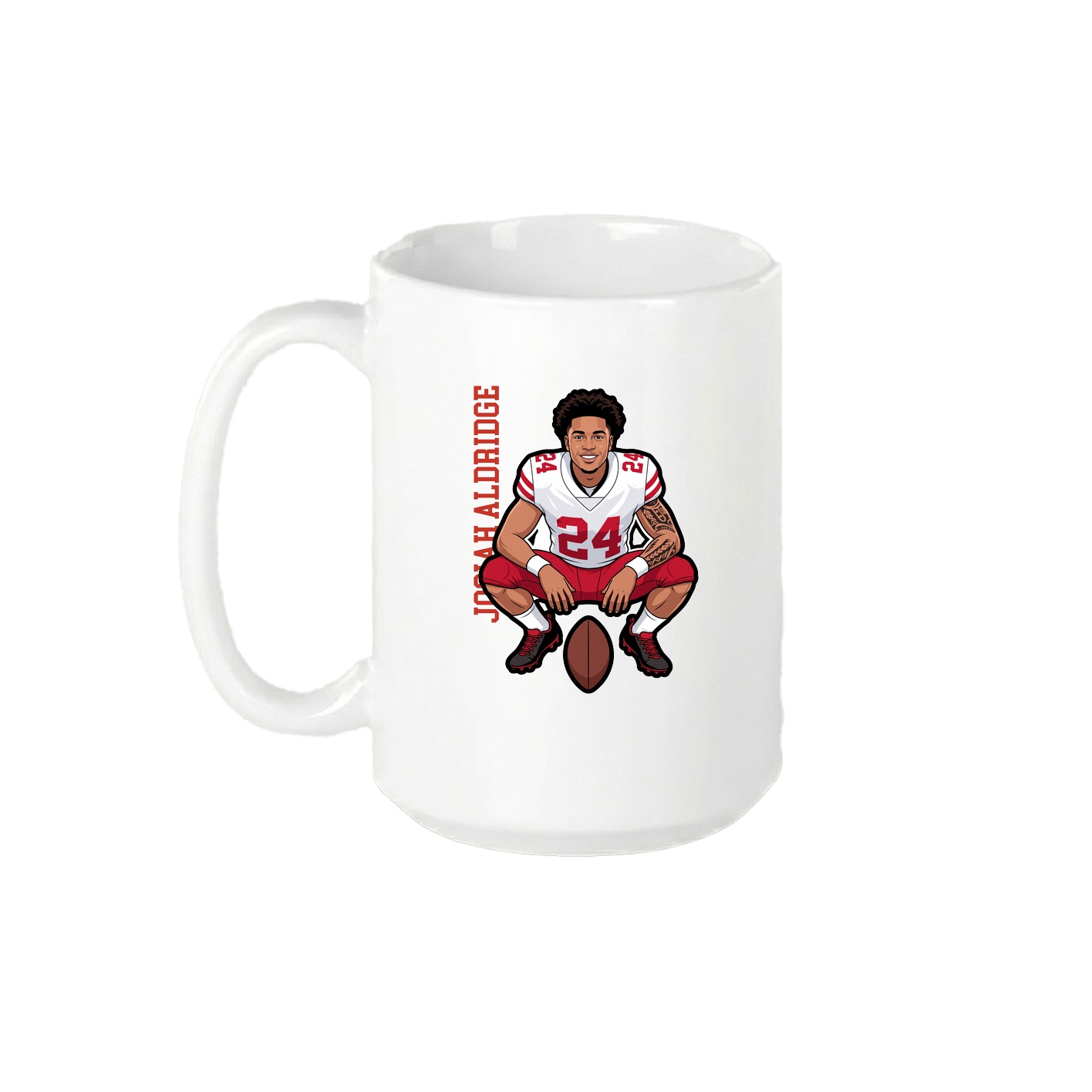 15oz Coffee Mug — Name Vertical in White