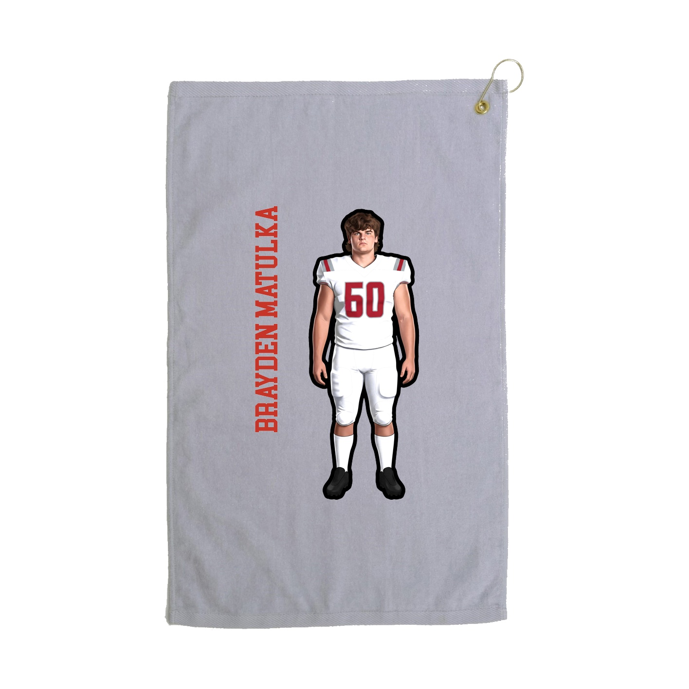 Golf Towel — Name Vertical in Grey