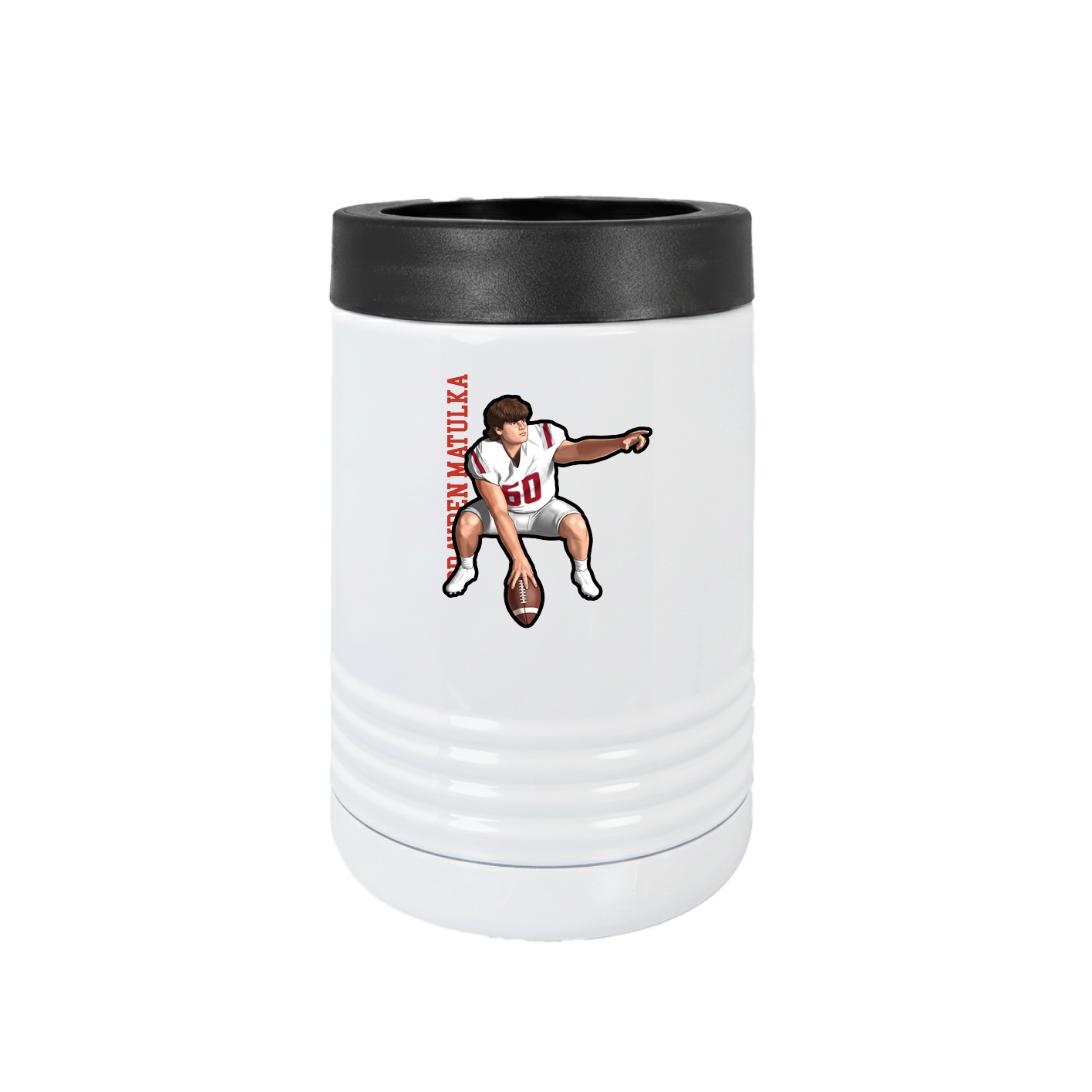 Beverage Holder — Name Vertical in White