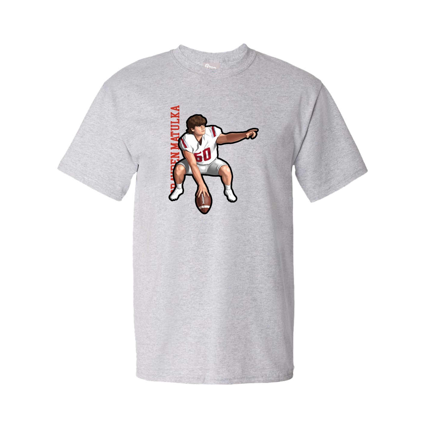 Tee — Name Vertical in Grey