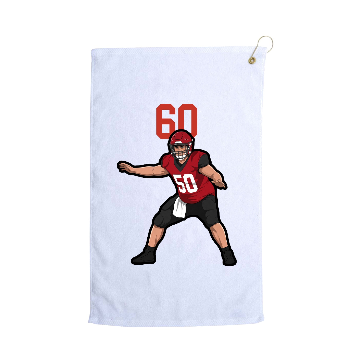 Golf Towel — Number Top in White