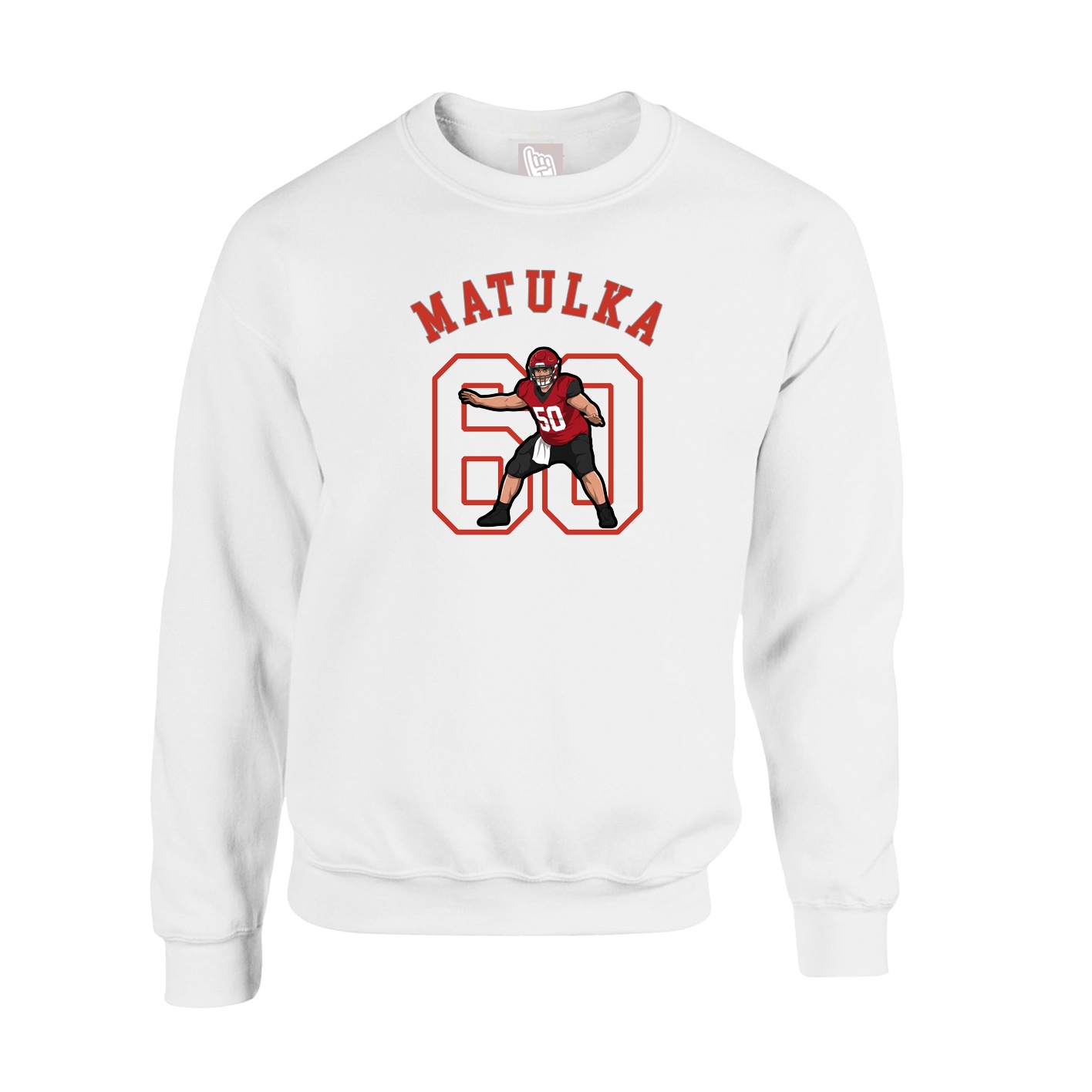 Fleece Crew — Shirsey Arch in White