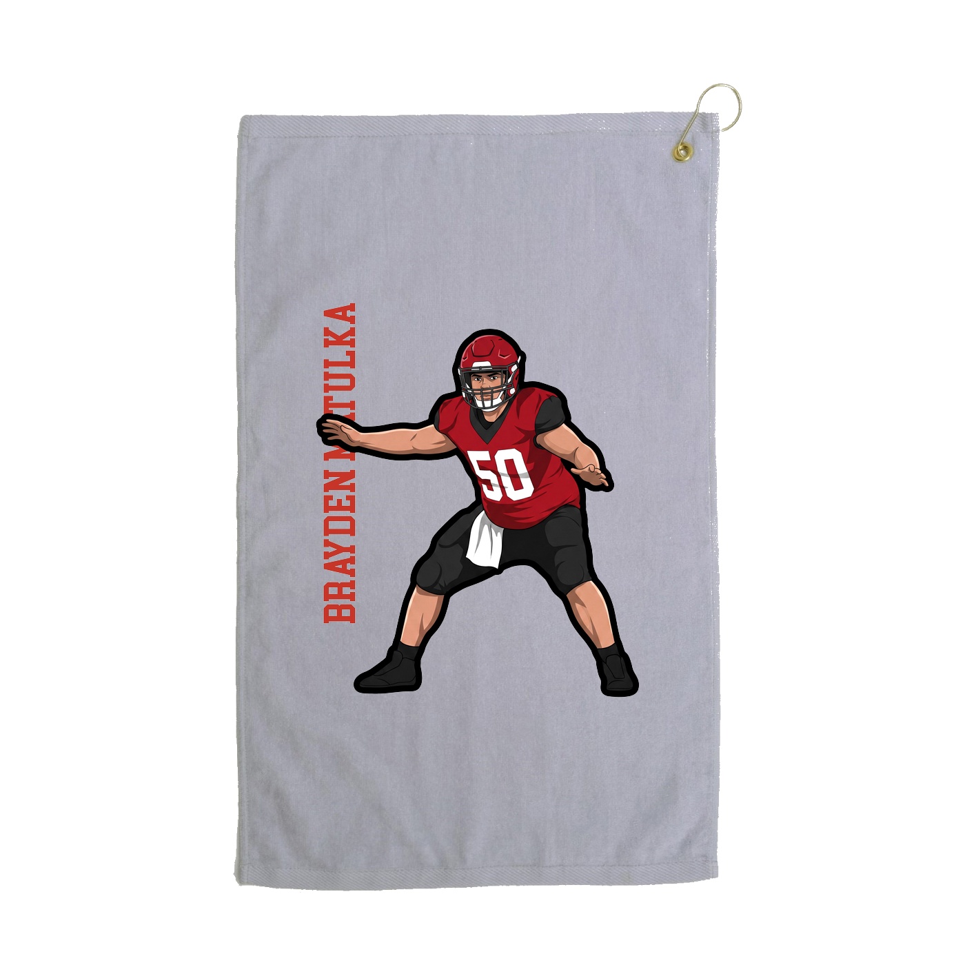 Golf Towel — Name Vertical in Grey