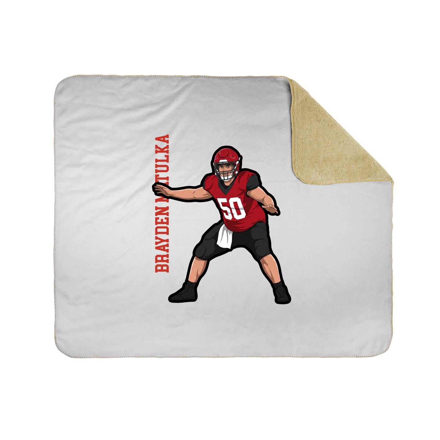 Throw Blanket — Name Vertical in White