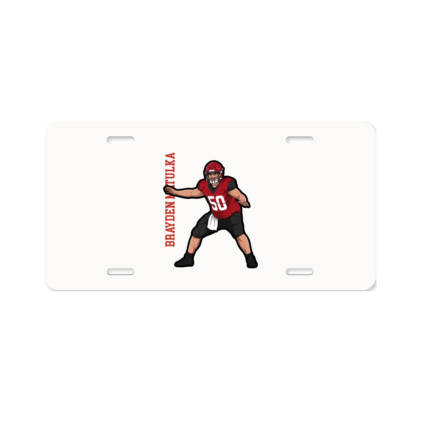 License Plate — Name Vertical in Classic
