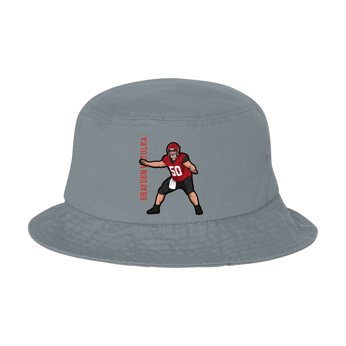 Bucket Cap — Name Vertical in Grey