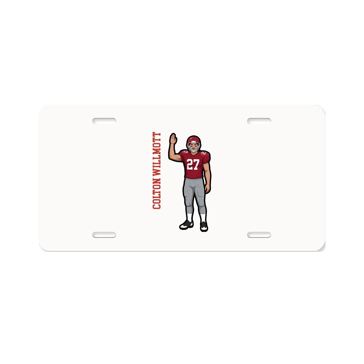 License Plate — Name Vertical in Classic