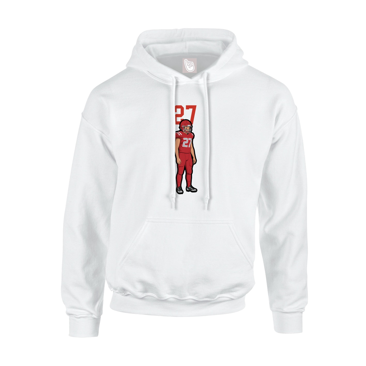 Youth Hoodie — Number Top in White