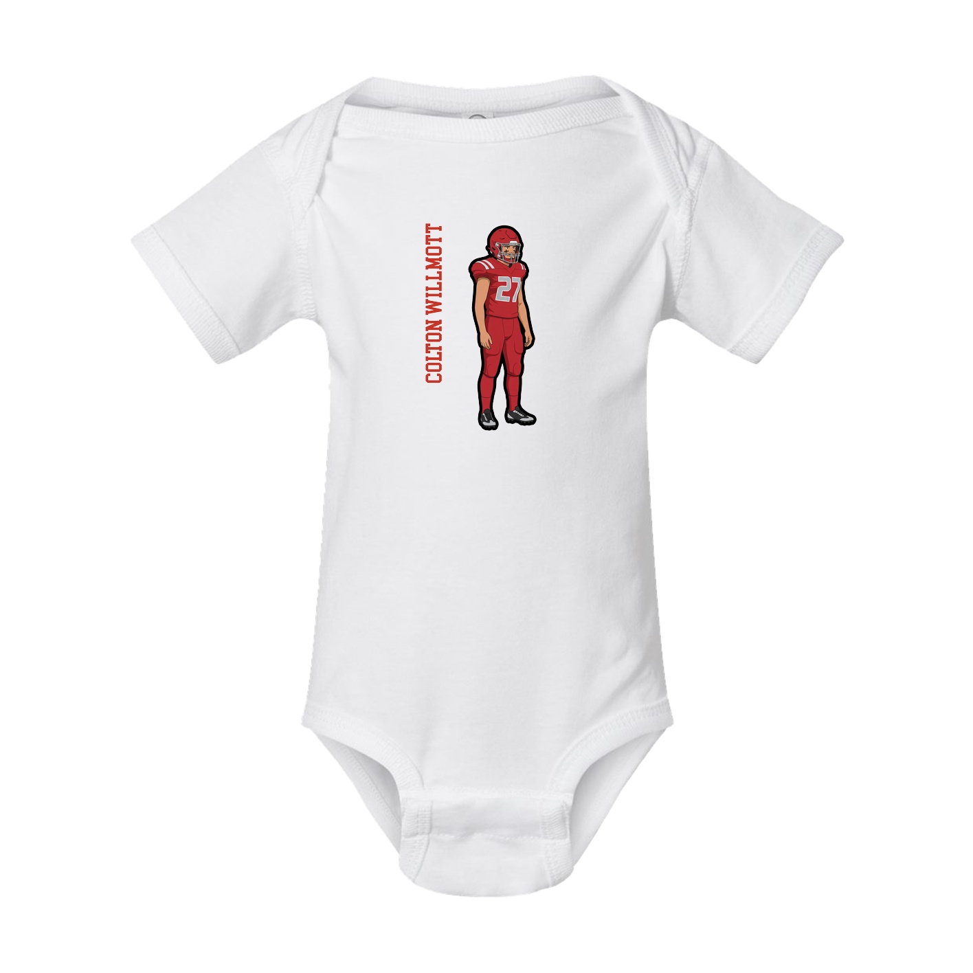 Baby Onesie — Name Vertical in White