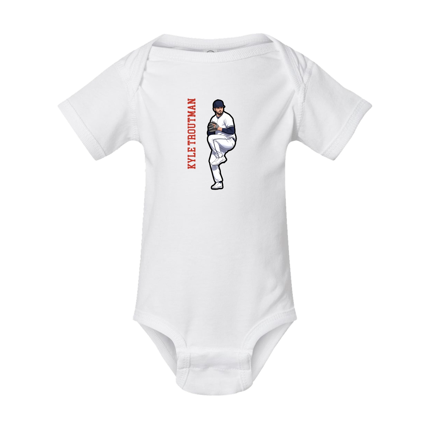 Baby Onesie — Name Vertical in White
