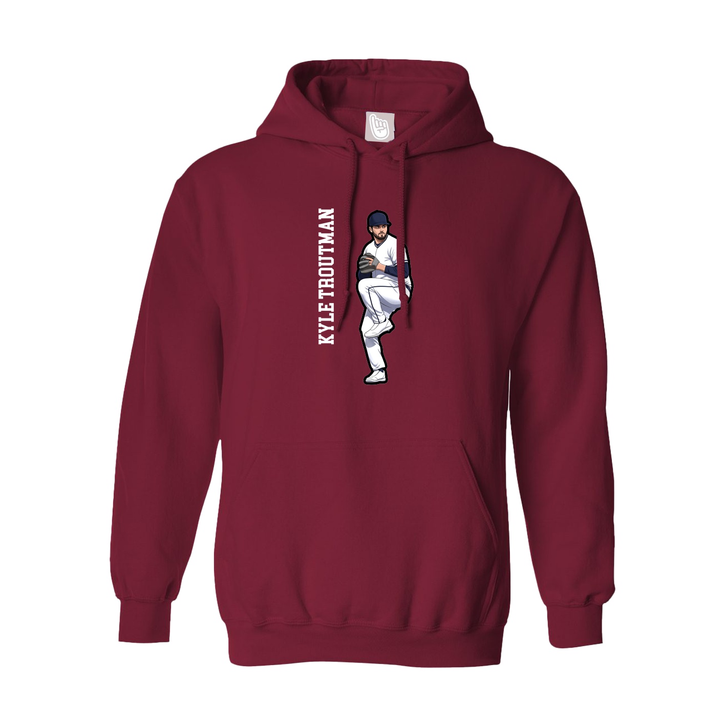 Hoodie — Name Vertical in Cardinal