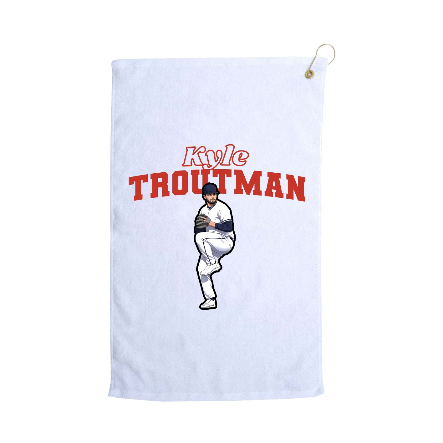 Golf Towel — Name Arch in White