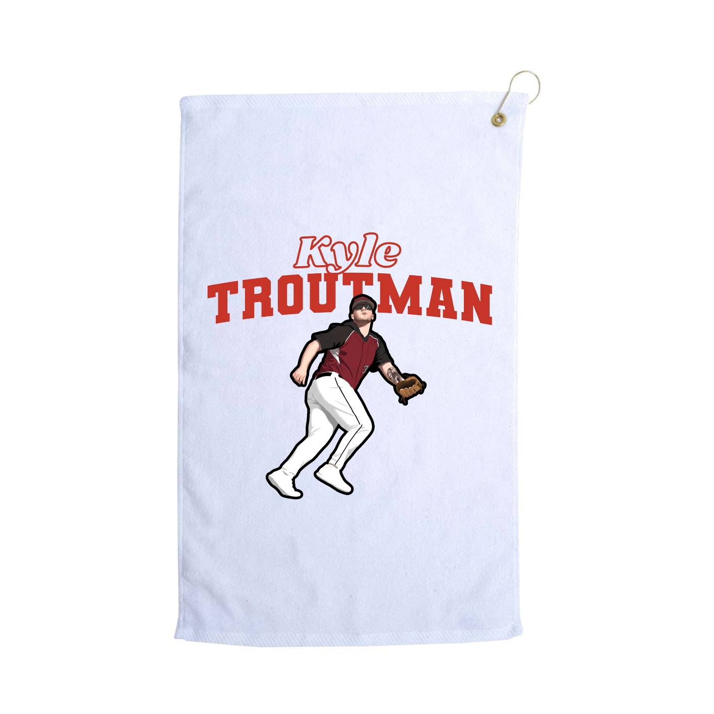 Golf Towel — Name Arch in White