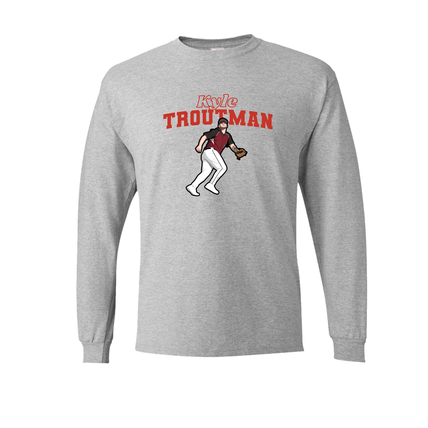 Long Sleeve Tee — Name Arch in Grey